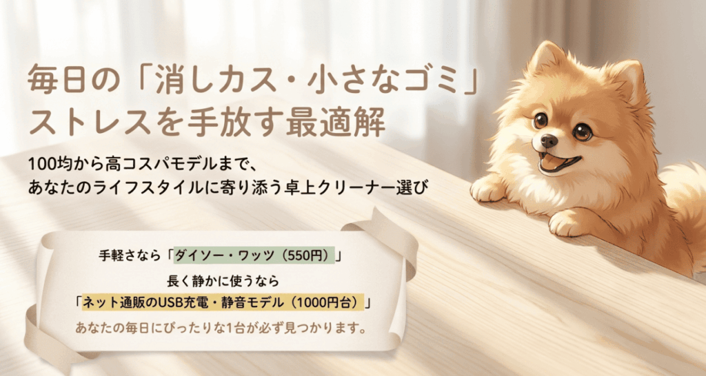 卓上クリーナーは100均のどこに売ってる？ダイソー・ワッツの売り場と楽天の人気商品を徹底調査