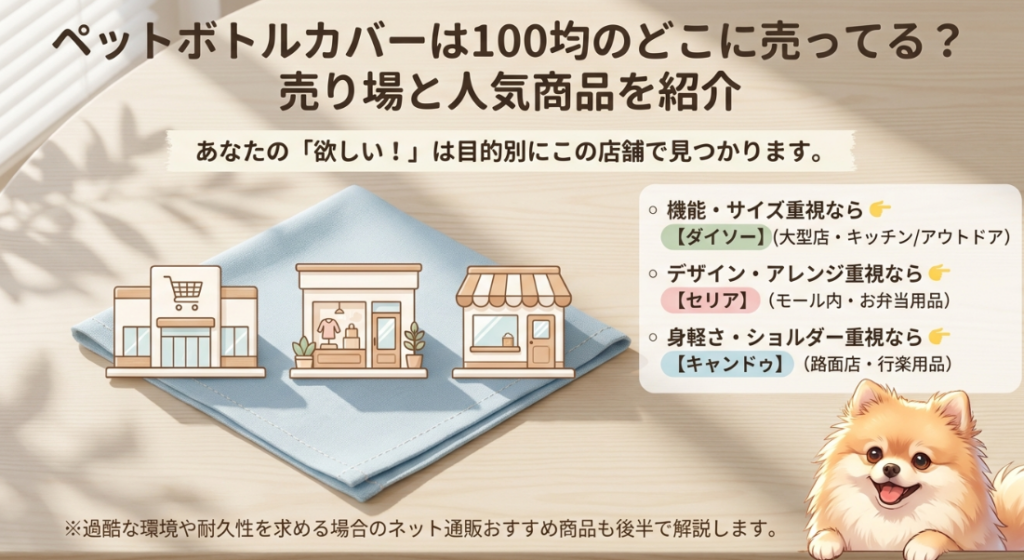 ペットボトルカバーは100均のどこに売ってる