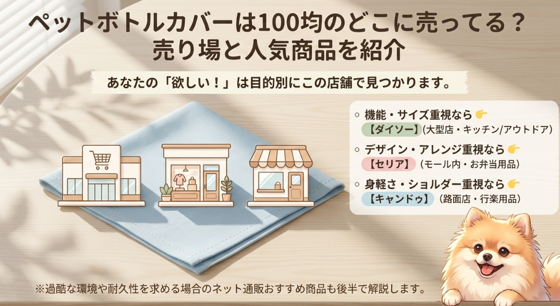 ペットボトルカバーは100均のどこに売ってる