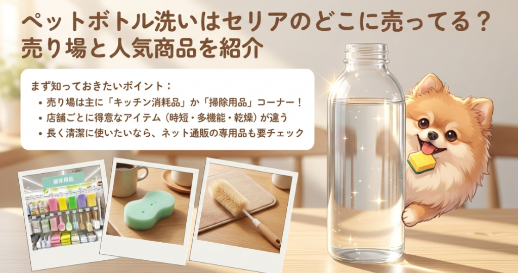 ペットボトル洗いはセリアのどこに売ってる