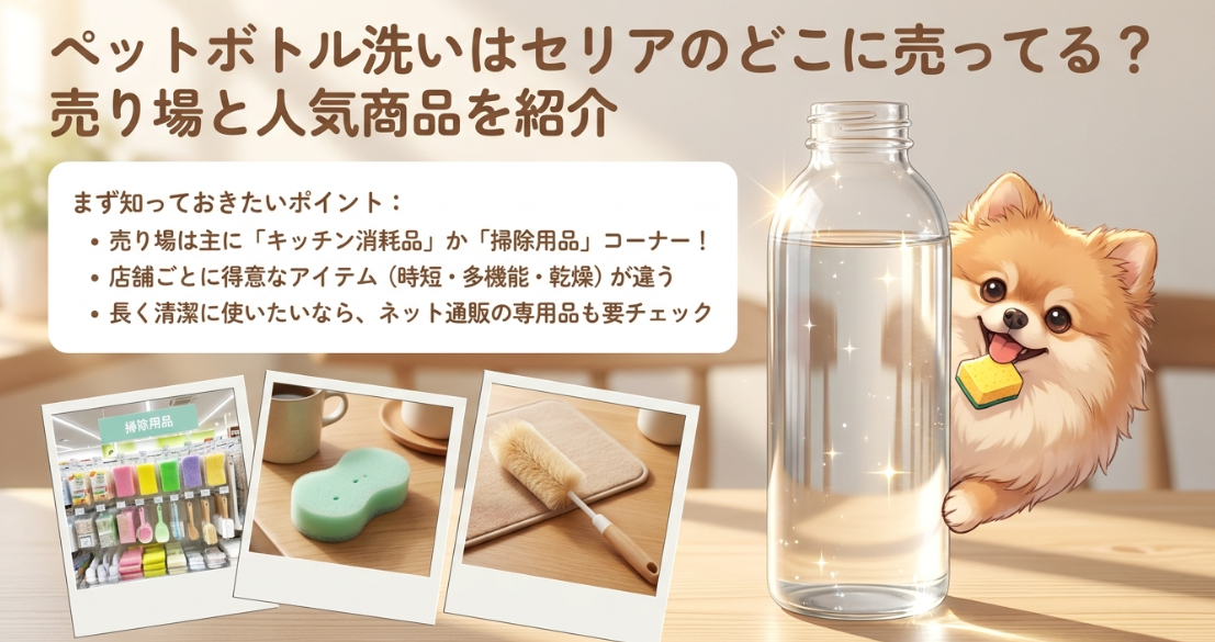 ペットボトル洗いはセリアのどこに売ってる