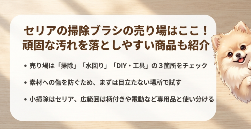 セリアの掃除ブラシの売り場はどこに売ってる