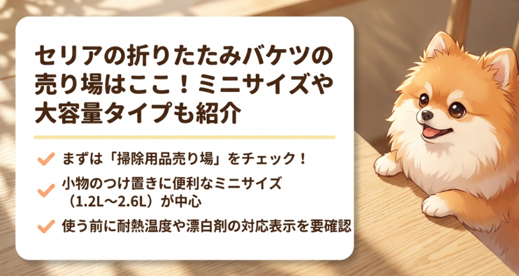 セリアの折りたたみバケツの売り場はどこ