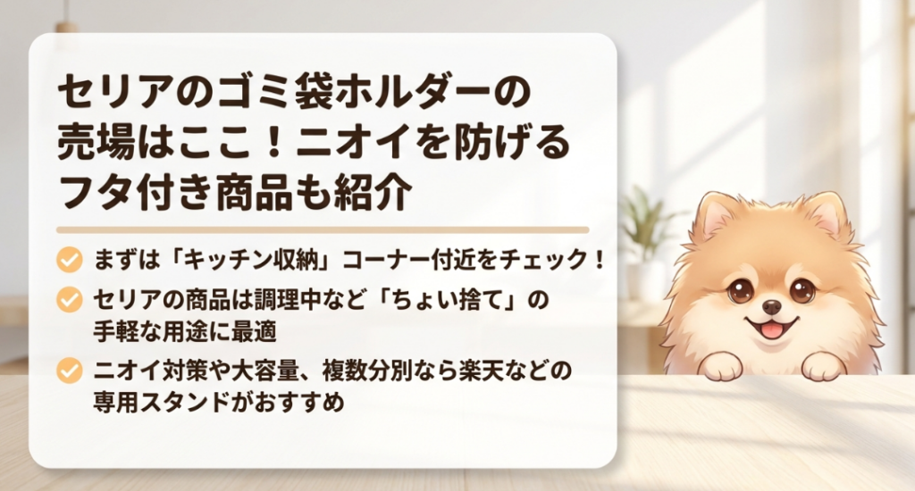 セリアのゴミ袋ホルダーの売り場はどこに売ってる