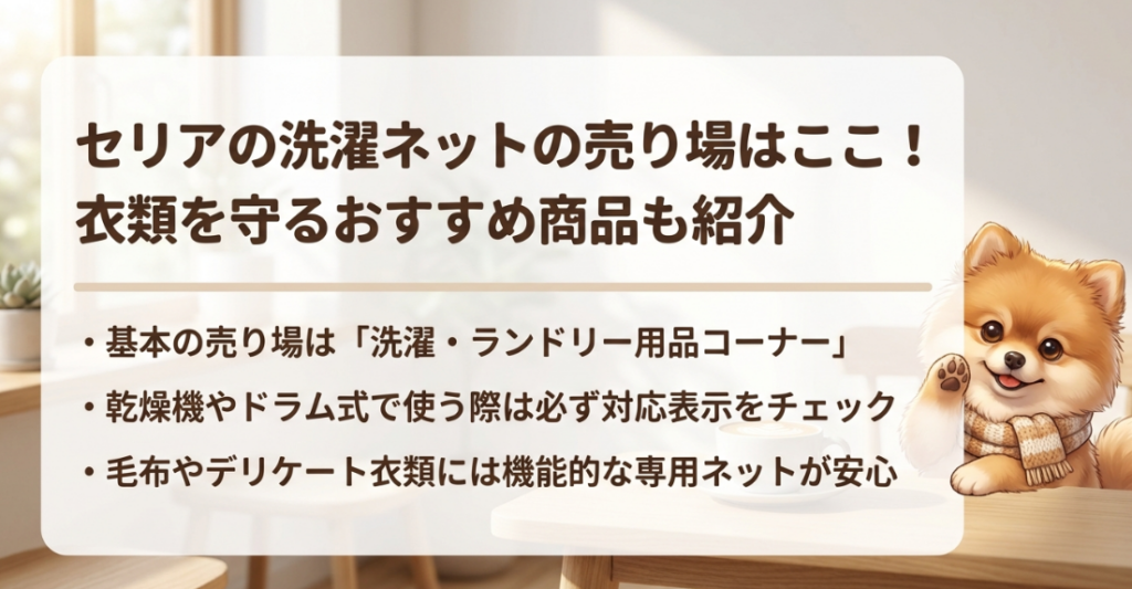 セリアの洗濯ネットの売り場はどこ