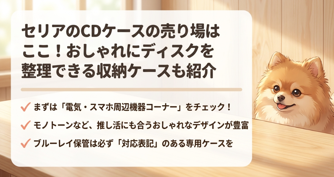 セリアのCDケースの売り場はどこに売ってる