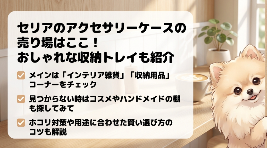 セリアのアクセサリーケースの売り場はどこに売ってる