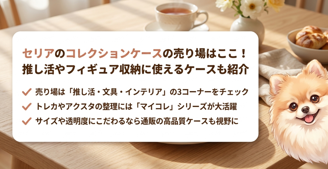 セリアのコレクションケースの売り場はどこに売ってる