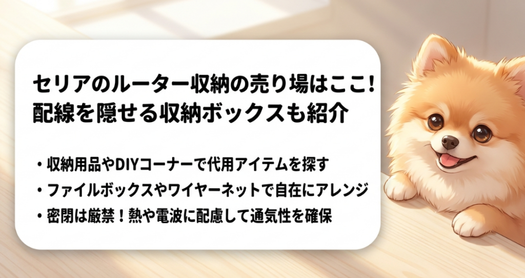 セリアのルーター収納の売り場はどこに売ってる