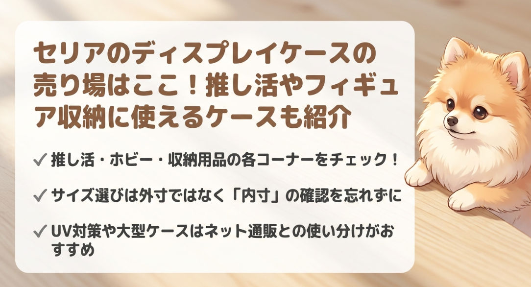 セリアのディスプレイケースの売り場はどこに売ってる