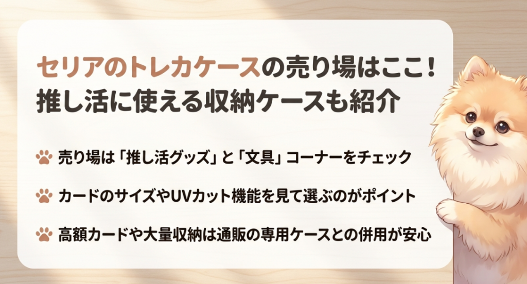 セリアのトレカケースの売り場はどこに売ってる