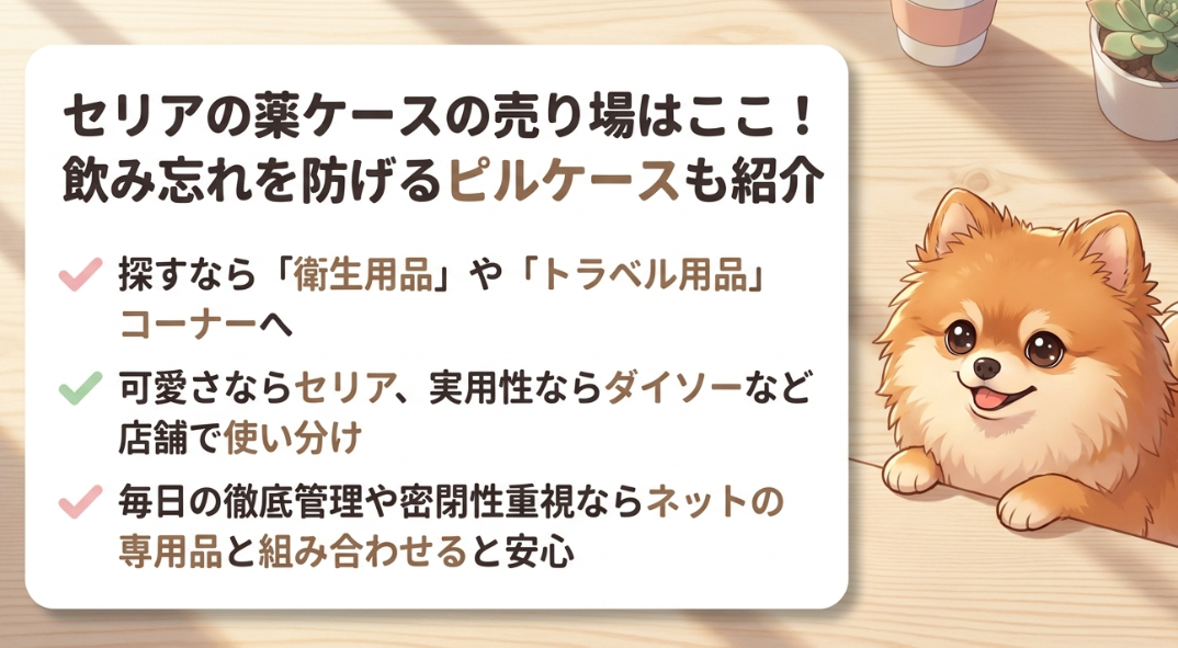 セリアの薬ケースの売り場はどこに売ってる