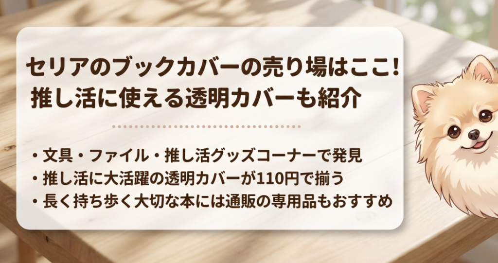 セリアのブックカバーの売り場はどこに売ってる