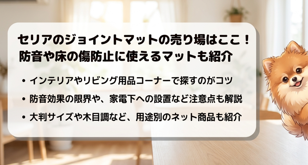セリアのジョイントマットの売り場はどこに売ってる
