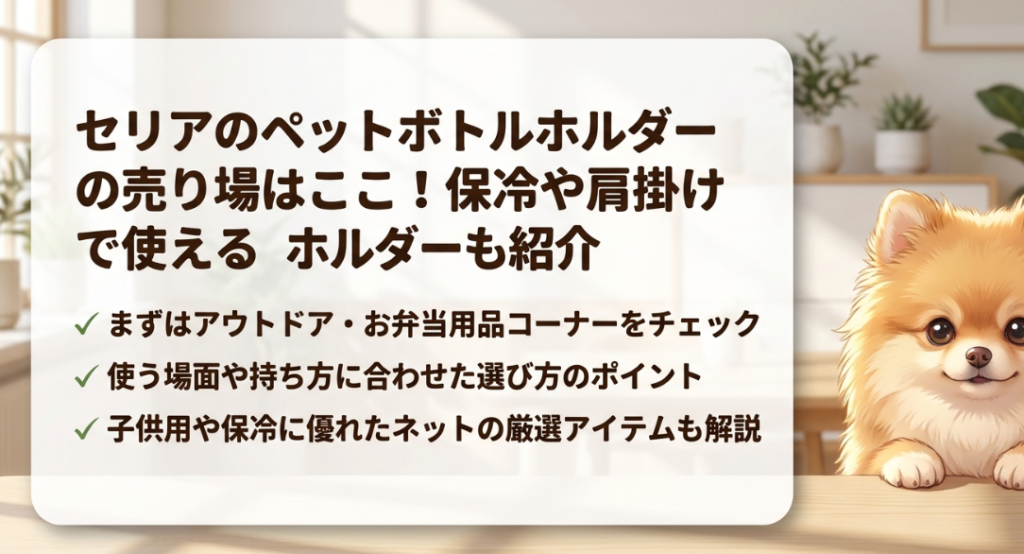 セリアのペットボトルホルダーの売り場はどこに売ってる
