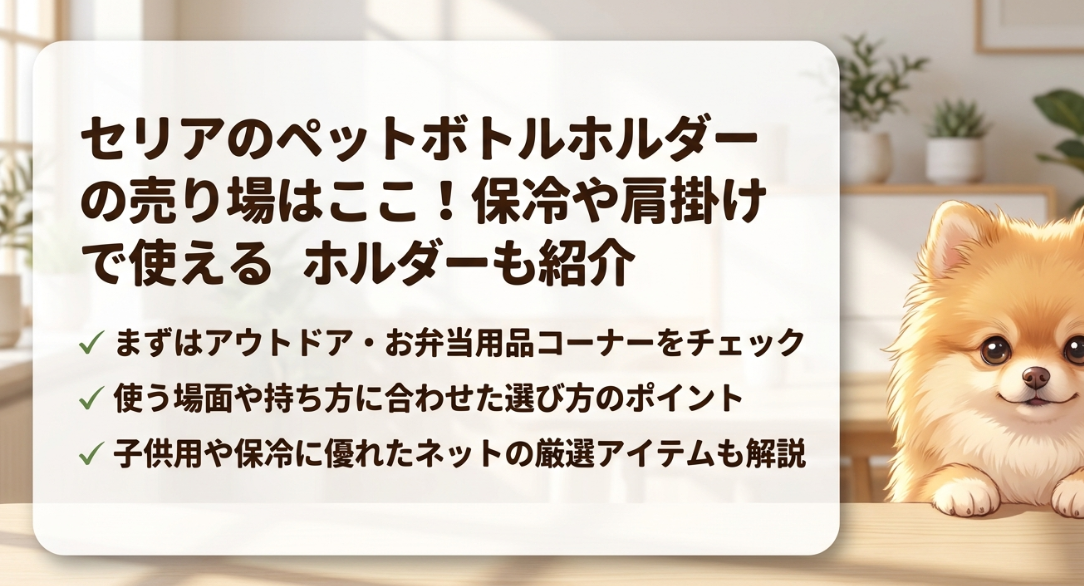 セリアのペットボトルホルダーの売り場はどこに売ってる