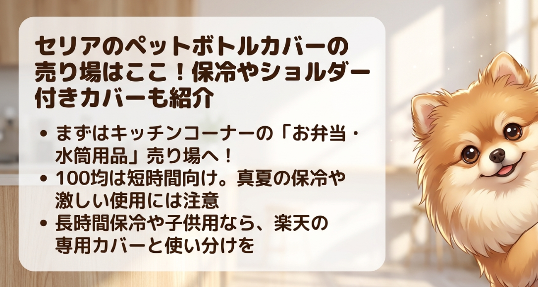 セリアのペットボトルカバーの売り場はどこに売ってる